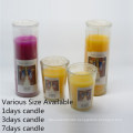 Long Time 7days Glass Jar Candle Decorative